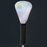 DIY 3-D White Monogram in Circle, Iridescent Glass Golf Head Cover<br><div class="desc">Personalise this 3-D White Monogram in Circle on Iridescent Glass background. Click “Customise” to change colours and type styles.</div>