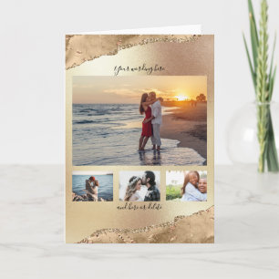 DIY 4 photo   romantic anniversary agate gold Card