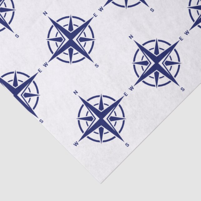 DIY 5 Colour Nautical Compass Rose - Blue Tissue Paper (Detail)