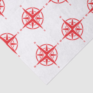 DIY 5 Colour Nautical Compass Rose - Red Tissue Paper