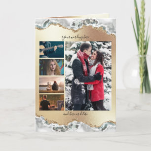 DIY 5 photo   romantic geode anniversary wedding Card