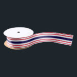DIY 5 Stripe & BkGrnd 3 Colour Red Wht Blue Satin Ribbon<br><div class="desc">Choose Your Own Background 3 Colour And 5 Stripe (Initial Colours set to Red Narrow Stripes,  Blue Wide Stripe,  White Background ========</div>