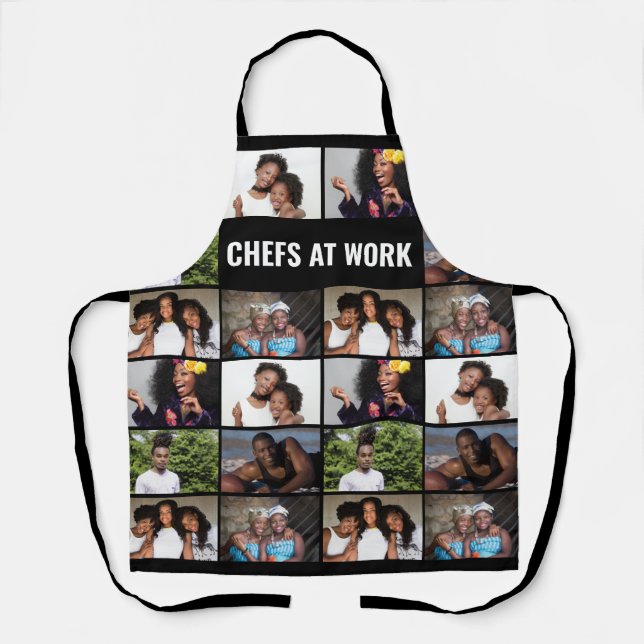 DIY 6 photo collage picture family keepsake MEDIUM Apron (Front)