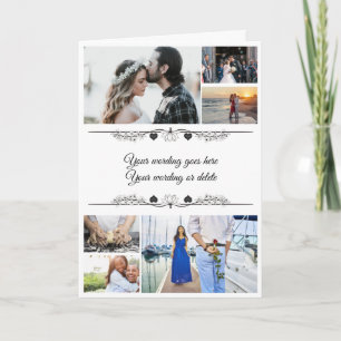 DIY 6 photo   couples romantic minimalist message Card