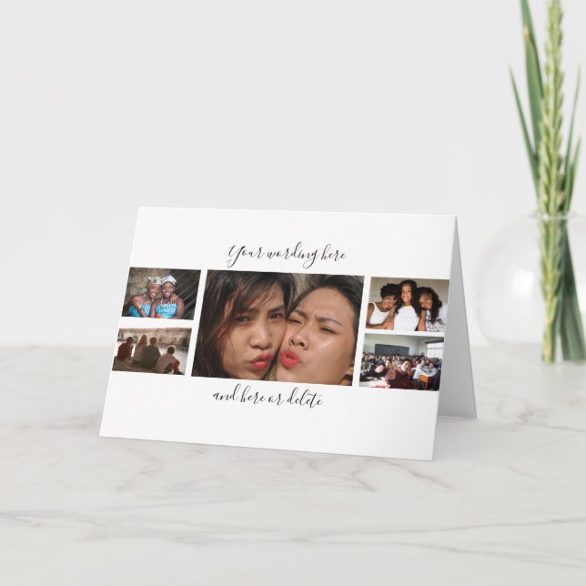 DIY 7 photo graduation friends family custom Card (Front)