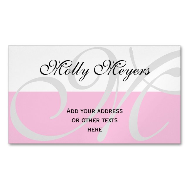 DIY - Add your own monogram and text Magnetic Business Card (Front)