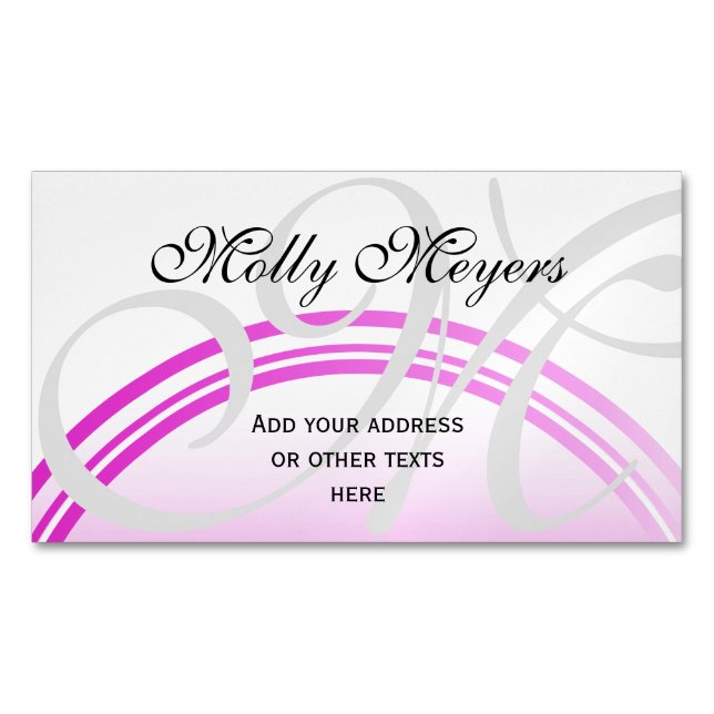 DIY - Add your own monogram and text Magnetic Business Card (Front)