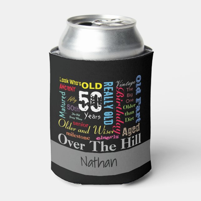 DIY Age | 50th Happy Birthday | Milestone Can Cooler (Can Front)