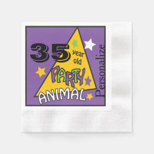 (DIY Age) Purple Party Animal Birthday Napkin