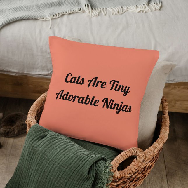 DIY Animal Pet Lover Cat Mum Funny Quote On Salmon Cushion (Creator Uploaded)