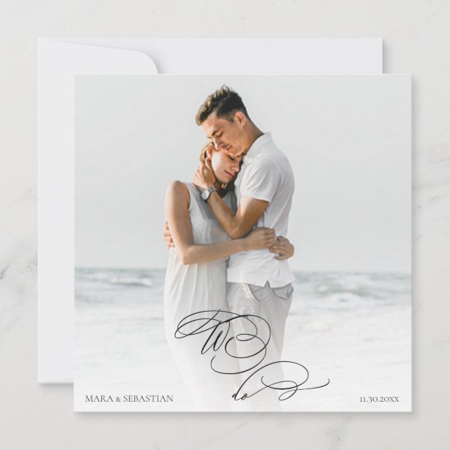 *~* DIY AR6 Couple PHOTO  RSVP QR Wedding  Invitation (Front)