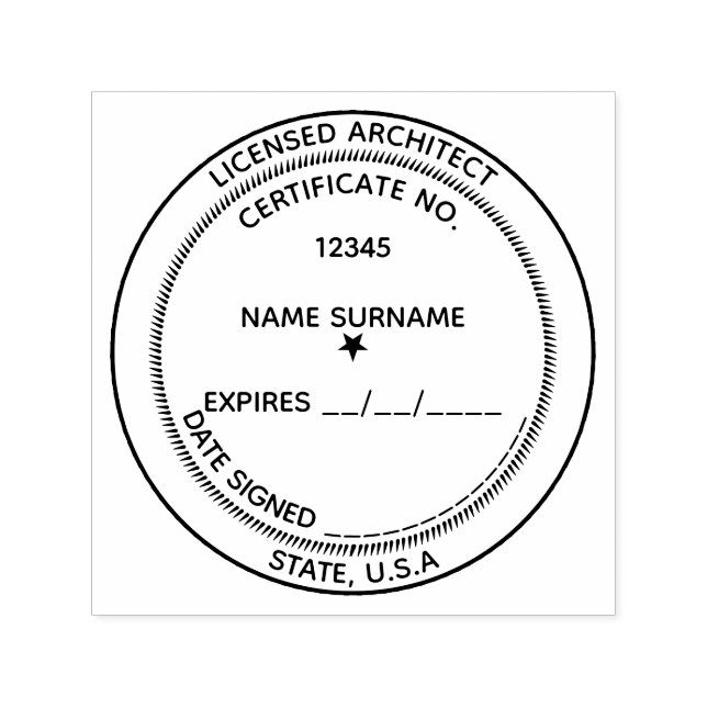 DIY Architect Professional date expiry plans Self-inking Stamp (Design)