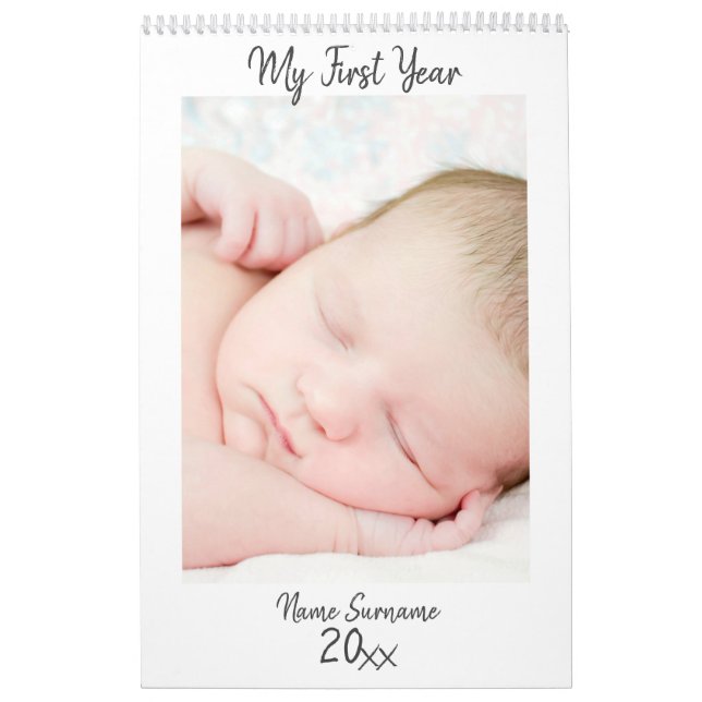 DIY baby newborn first year photo for couples Calendar (Cover)