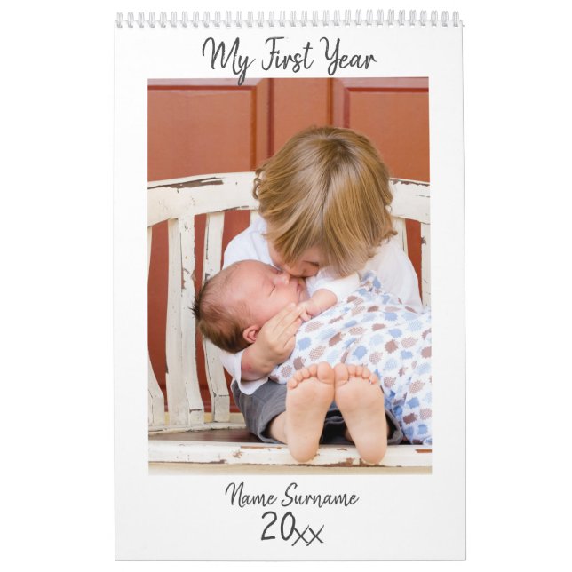 DIY baby photo newborn first year personalize Calendar (Cover)