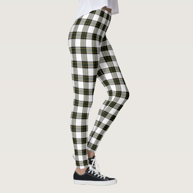 DIY Background - Black White Tartan Plaid Leggings (Right)