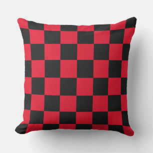 DIY Background Colour, Black Chequered Pattern Outdoor Cushion