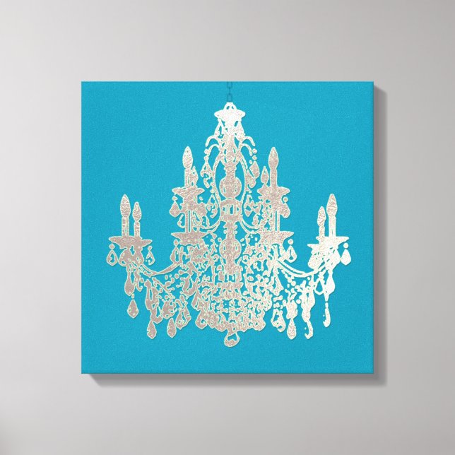 DIY Background/Faux Silver Chandelier Canvas Print (Front)