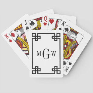 DIY Background Greek Key Fancy Black Framed 3I Playing Cards