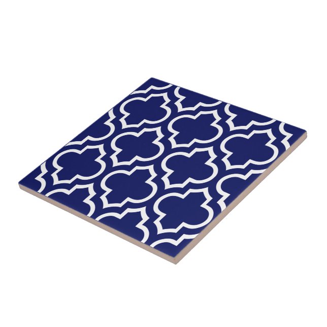 DIY Background Moroccan Quatrefoil Pattern White B Tile (Side)