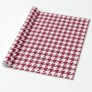 DIY Background XL White Houndstooth Burgundy Wrapping Paper