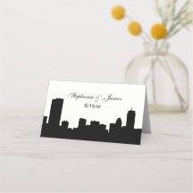 DIY BG Boston Skyline Silhouette Escort Cards