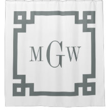 DIY BG Charcoal Grey Greek Key #2 Framed 3I Monogm