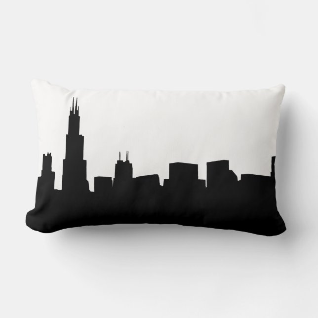 DIY BG Chicago Skyline Silhouette Lumbar Cushion (Front)