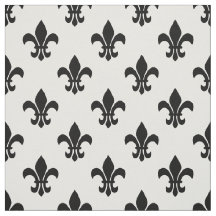 DIY BG Colour, Black Fleur De Lis Sz6 White