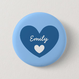 DIY Big Heart EMILY or ANY Name V05 6 Cm Round Badge