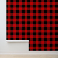 DIY Bkgrnd Colour Buffalo Check Plaid #1 Black Red