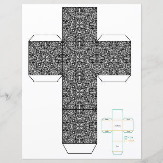 DIY black and white trendy doodle box Template