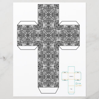 DIY black and white trendy doodle box Template