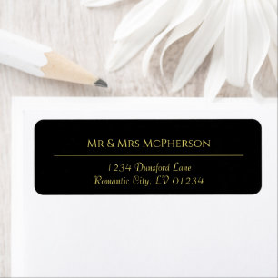 DIY Black Gold Return Address Label