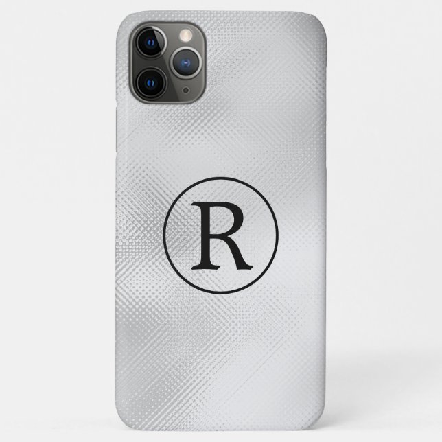DIY Black Monogram in Circle, Grey Glass Case-Mate iPhone Case (Back)