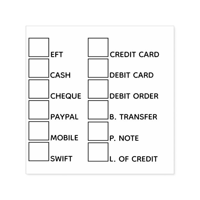 DIY Business banking payment methods 12 checklist Self-inking Stamp (Design)