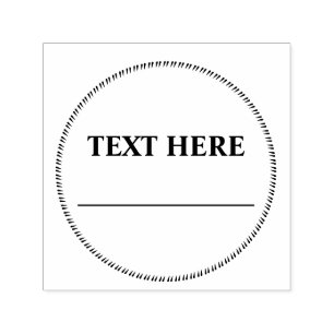 DIY business document round date signature Self-inking Stamp