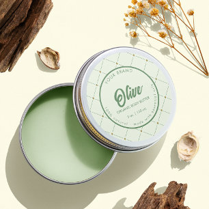 DIY Circle Cosmetic Jar Label in Retro Green