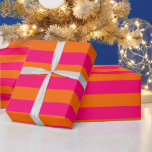 DIY Color 2” Preppy Stripe Raspberry Pink Orange  Wrapping Paper<br><div class="desc">Large 2 inch Stripes Pattern - DIY Choose Your On Colors for Stripe AND Background,  initial colors: Orange Stripe,  Raspberry Pink Background ==========

 You can customize this with your own text and / or images to make this your own unique one-of-a-kind design.</div>