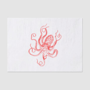 DIY Color Vintage Stylized Octopus Drawing #1 Cor Tissue Paper