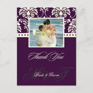 DIY Color/Wedding Thank You Photo postcards, Postcard