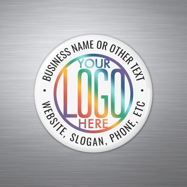 DIY Color | Your Business Logo Promotional Round Magnet (Creator Uploaded)