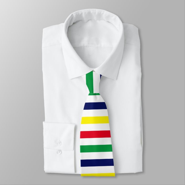 DIY Colors 4 Stripe Red Blue Yellow Green White Tie (Tied)