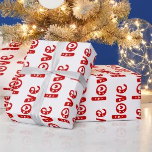 DIY Colors LOVE with Hearts Text #2 White Red Wrapping Paper
