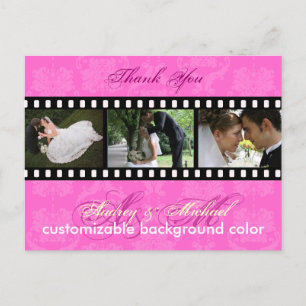 DIY Colour/Damask Photos Thank you postcards