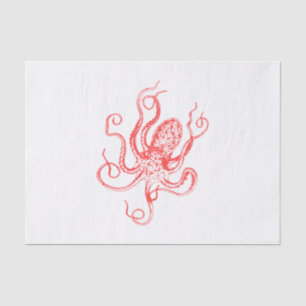 DIY Colour Vintage Stylised Octopus Drawing #1 Cor Tissue Paper