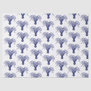 DIY Colour Vintage Stylised Octopus Drawing #8 Blu Tissue Paper