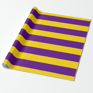 DIY Colour XL Preppy Stripe Purple Gold Wrapping Paper