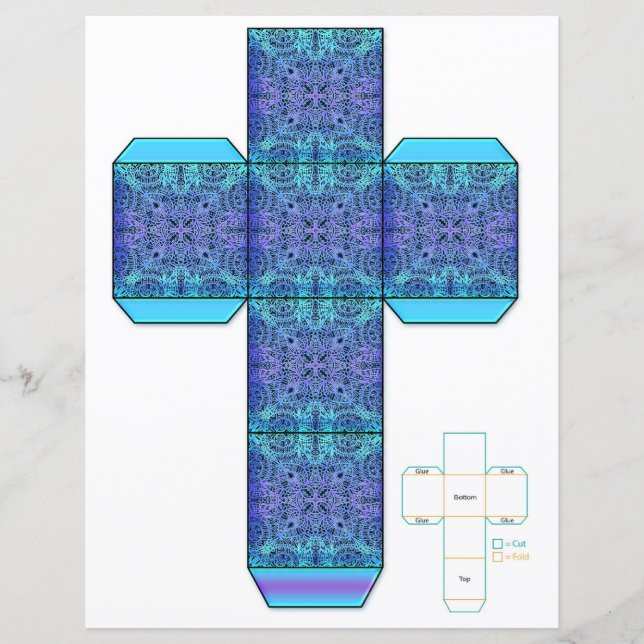 DIY-colourful trendy doodle design box Template (Front)
