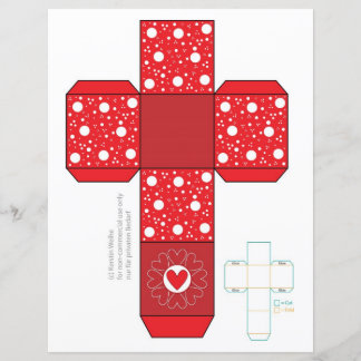 DIY-colourful trendy heart and dot box Template