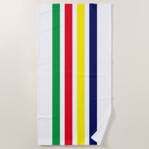 DIY Colours 4 Stripe Red Blue Yellow Green White Beach Towel